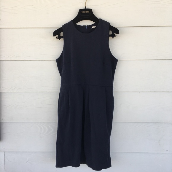 Navy Blue Heavy J. Crew Dress with Pockets - Picture 1 of 5